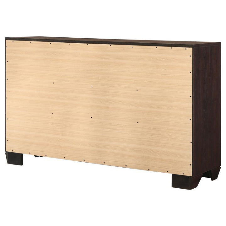Kauffman - 6 - Drawer Dresser - Dark Cocoa Dressers modern furniture Contempo Furniture
