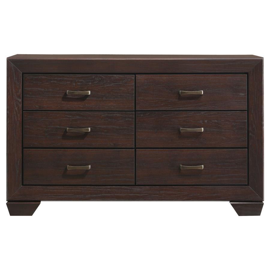 Kauffman - 6 - Drawer Dresser - Dark Cocoa Dressers modern furniture Contempo Furniture