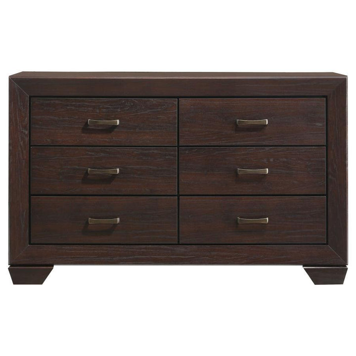 Kauffman - 6 - Drawer Dresser - Dark Cocoa Dressers modern furniture Contempo Furniture