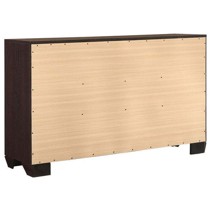 Kauffman - 6 - Drawer Dresser - Dark Cocoa Dressers modern furniture Contempo Furniture