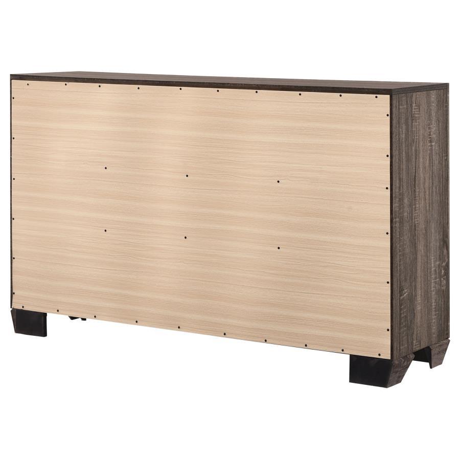 Kauffman - 6 - Drawer Dresser - Washed Taupe Dressers modern furniture Contempo Furniture
