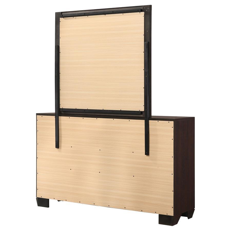 Kauffman - 6 - Drawer Dresser With Mirror - Dark Cocoa Dresser & Mirror modern furniture Contempo Furniture