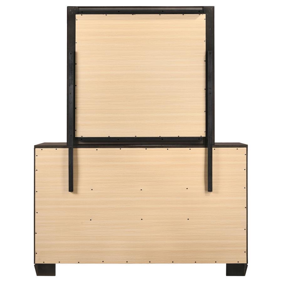 Kauffman - 6 - Drawer Dresser With Mirror - Dark Cocoa Dresser & Mirror modern furniture Contempo Furniture