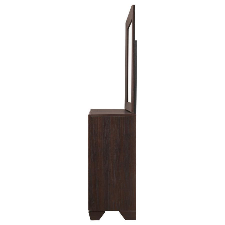 Kauffman - 6 - Drawer Dresser With Mirror - Dark Cocoa Dresser &amp; Mirror modern furniture Contempo Furniture