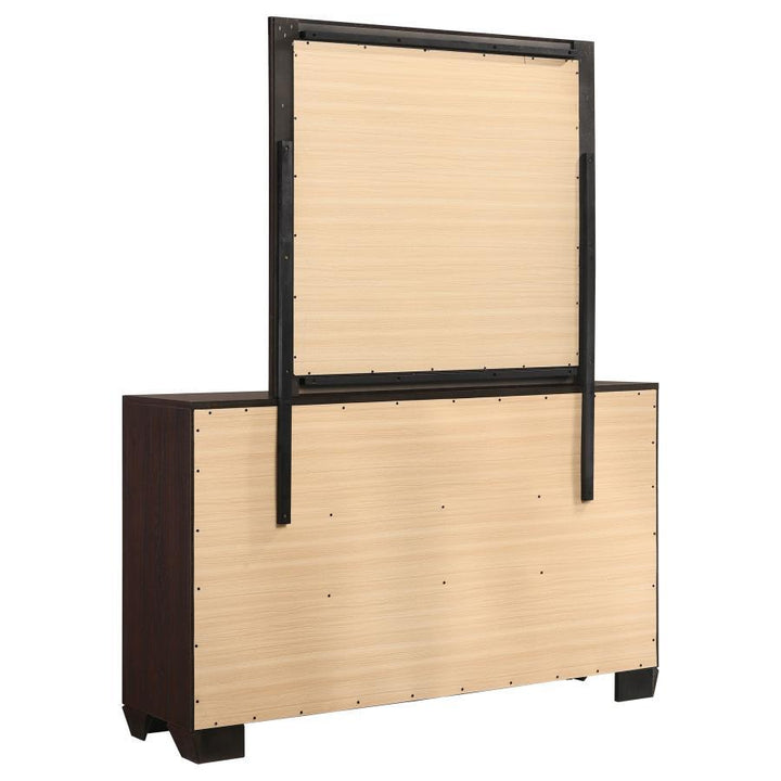 Kauffman - 6 - Drawer Dresser With Mirror - Dark Cocoa Dresser &amp; Mirror modern furniture Contempo Furniture