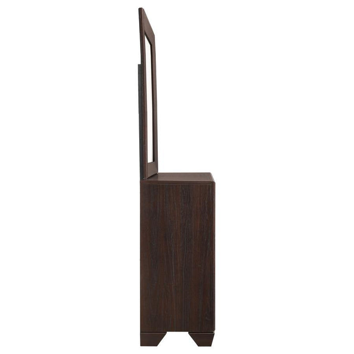Kauffman - 6 - Drawer Dresser With Mirror - Dark Cocoa Dresser &amp; Mirror modern furniture Contempo Furniture