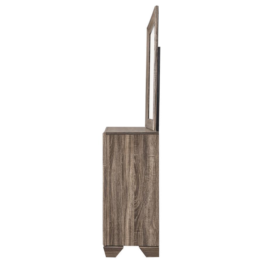 Kauffman - 6 - Drawer Dresser With Mirror - Washed Taupe Dresser & Mirror modern furniture Contempo Furniture