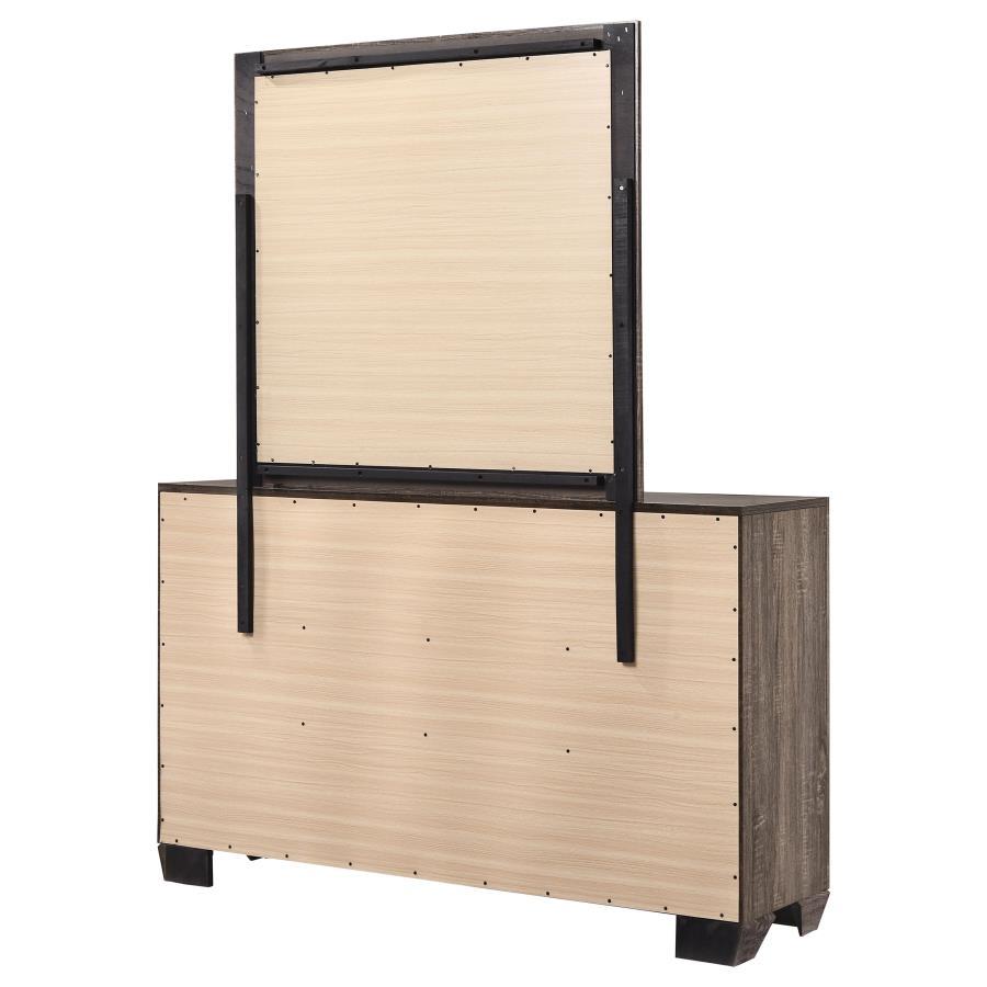 Kauffman - 6 - Drawer Dresser With Mirror - Washed Taupe Dresser & Mirror modern furniture Contempo Furniture