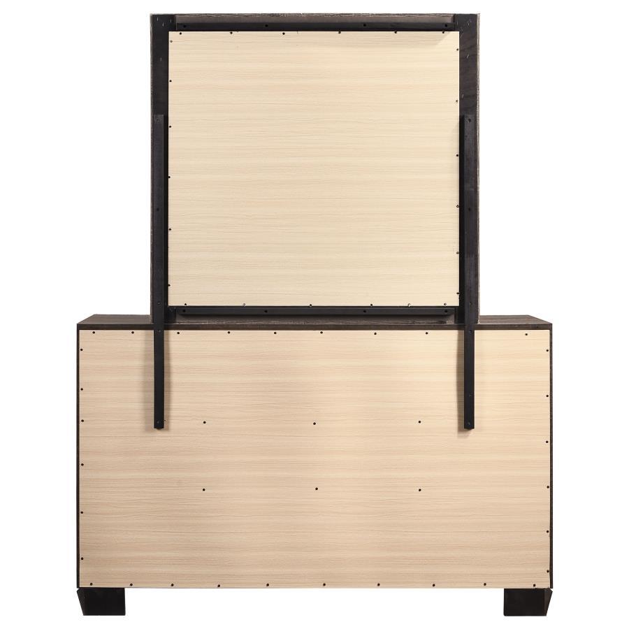 Kauffman - 6 - Drawer Dresser With Mirror - Washed Taupe Dresser & Mirror modern furniture Contempo Furniture
