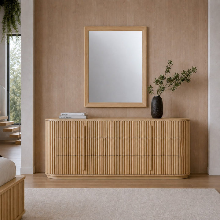Kayce - Modern Natural Oak Mirror