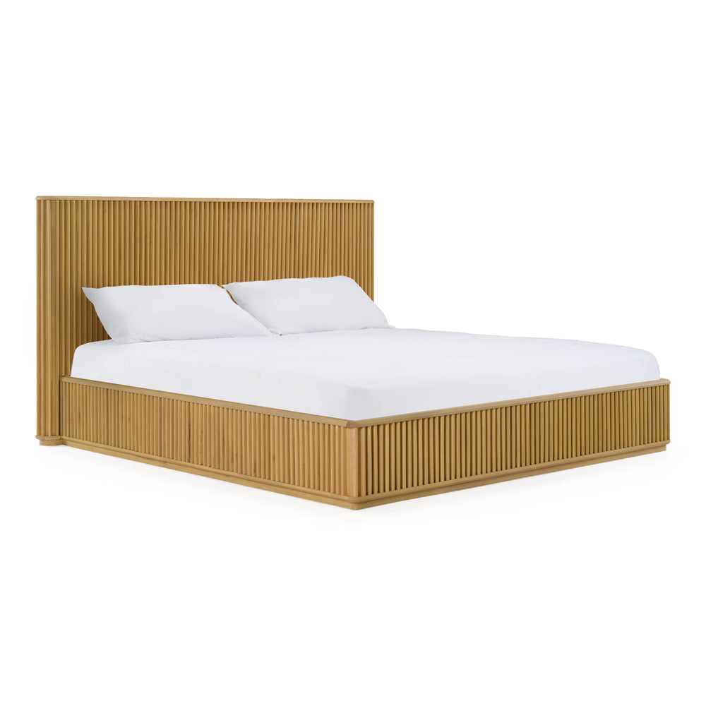 Kayce - Modern Natural Oak Bed - View 3