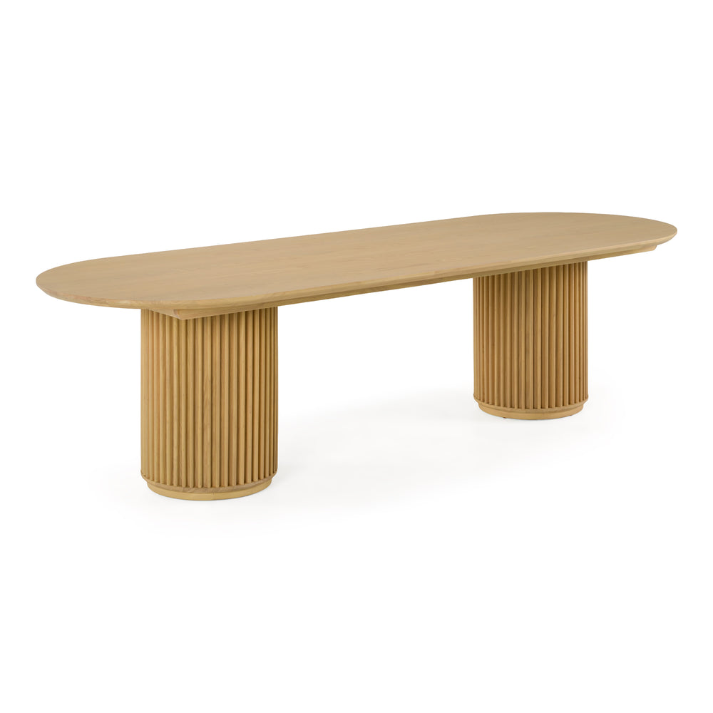 Kayce - Modern Natural Oak Oval Dining Table - View 2