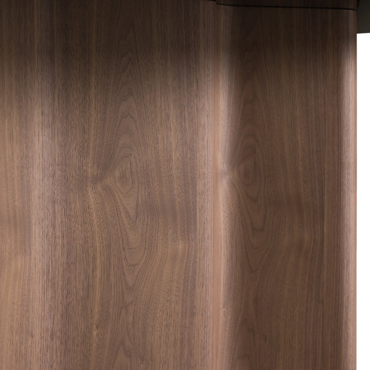 Kaye - Modern Walnut + Glass 71" Round Dining Table