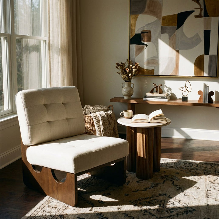 Kaylie - Contemporary Off White Accent Chair