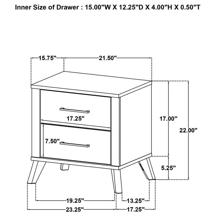 Kaywood - 2 - Drawer Nightstand Bedside Table - Natural Pine Accent Nightstand modern furniture Contempo Furniture