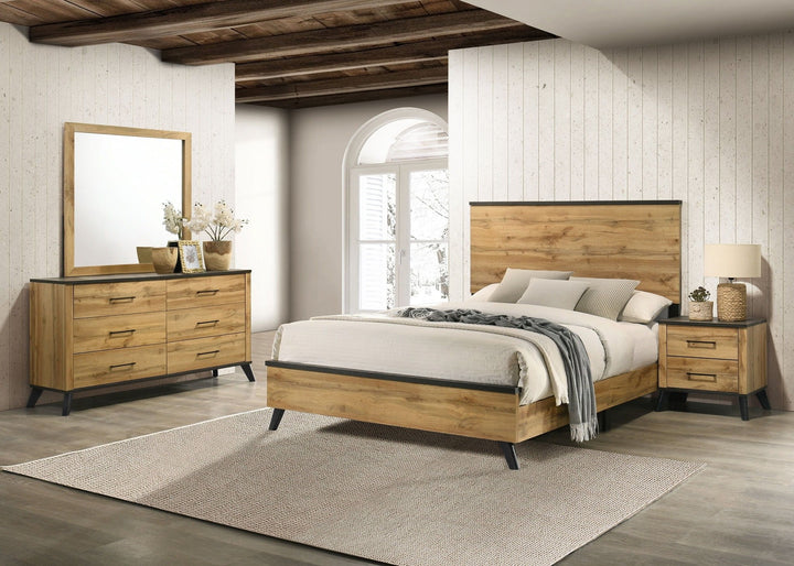 Kaywood - 4 Piece Eastern King Bedroom Set - Natural Pine 4 - Piece Bedroom Set modern furniture Contempo Furniture