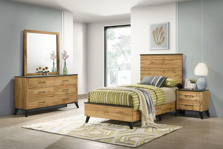 Kaywood - 4 Piece Twin Bedroom Set - Natural Pine 4 - Piece Bedroom Set modern furniture Contempo Furniture
