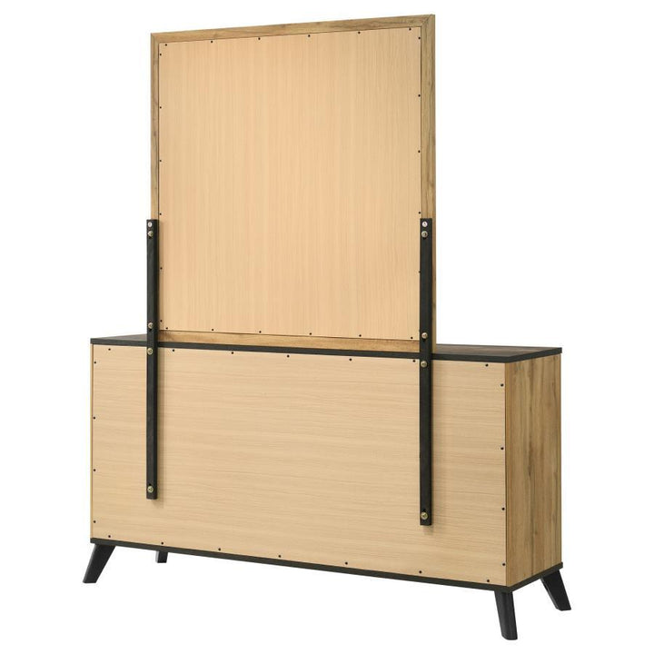 Kaywood - 6 - Drawer Dresser And Mirror - Natural Pine Dresser &amp; Mirror modern furniture Contempo Furniture