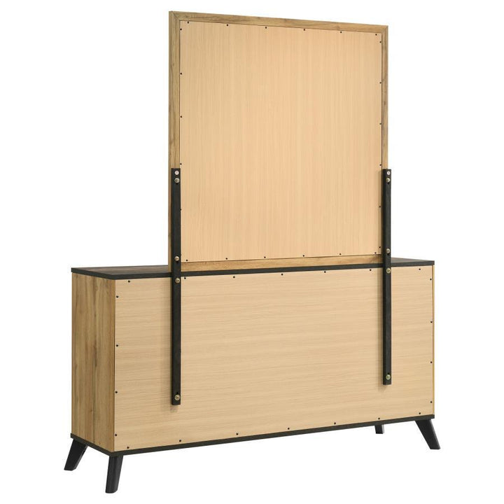 Kaywood - 6 - Drawer Dresser And Mirror - Natural Pine Dresser &amp; Mirror modern furniture Contempo Furniture