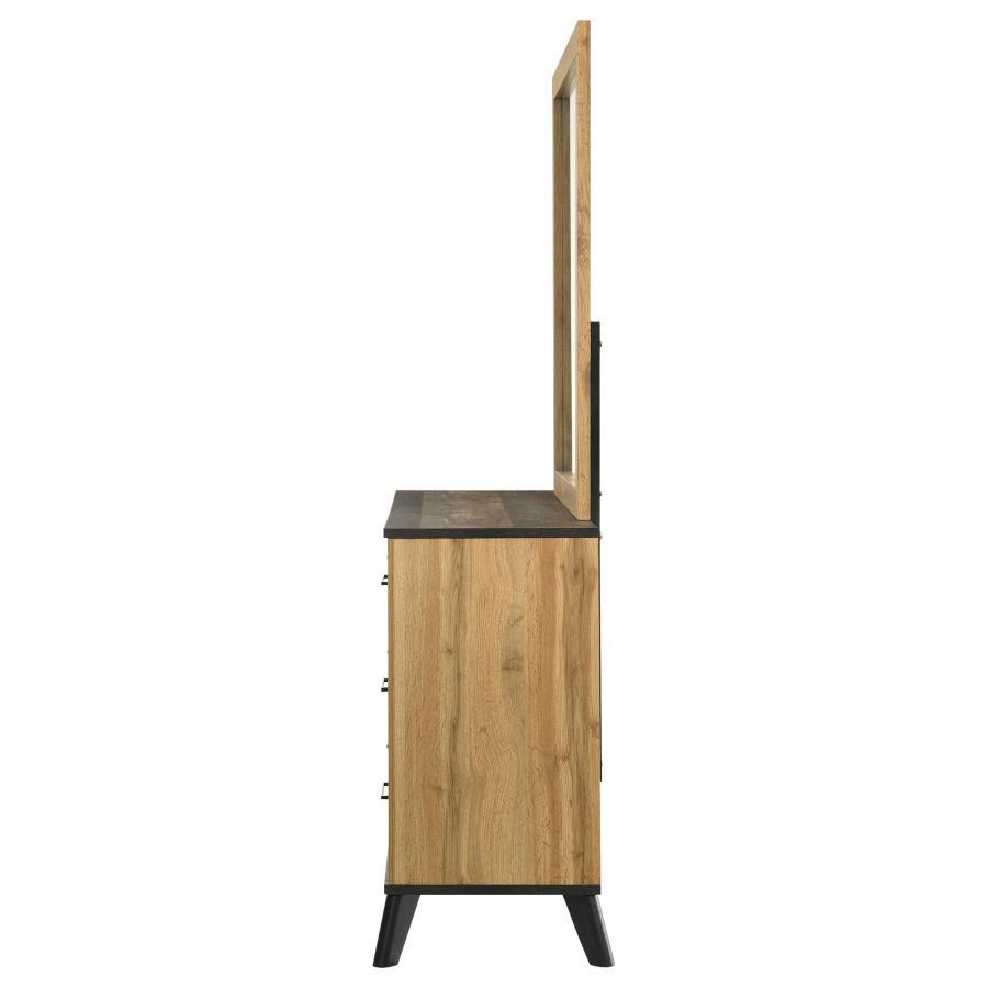 Kaywood - 6 - Drawer Dresser And Mirror - Natural Pine Dresser & Mirror modern furniture Contempo Furniture