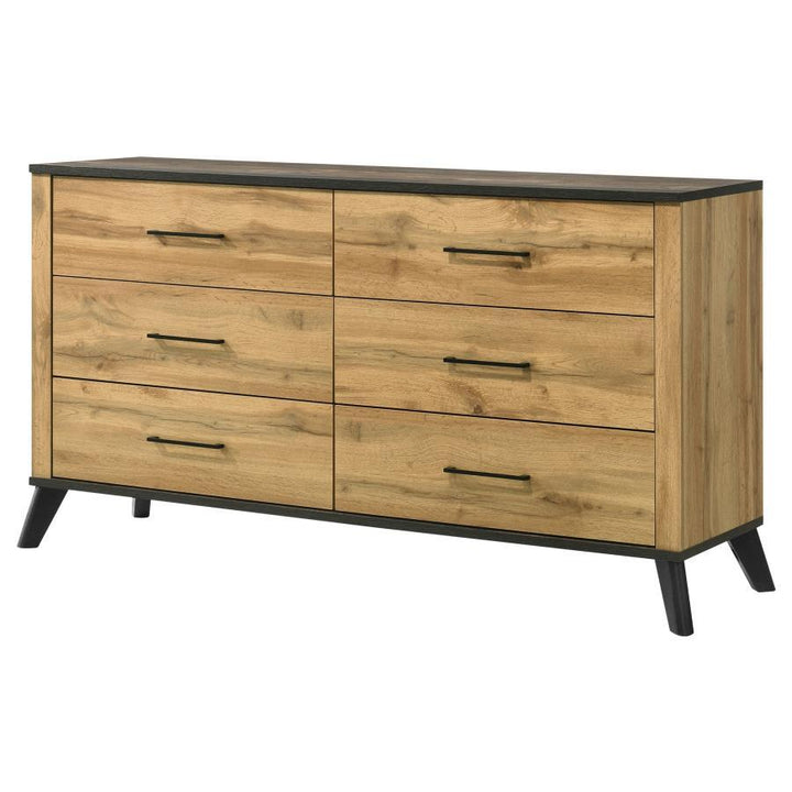 Kaywood - 6 - Drawer Dresser Cabinet - Natural Pine Dressers modern furniture Contempo Furniture