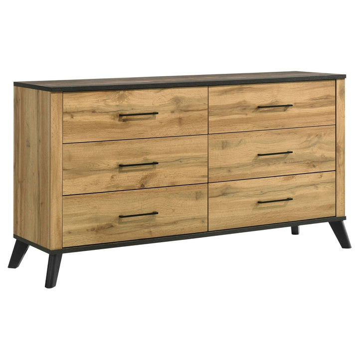 Kaywood - 6 - Drawer Dresser Cabinet - Natural Pine Dressers modern furniture Contempo Furniture