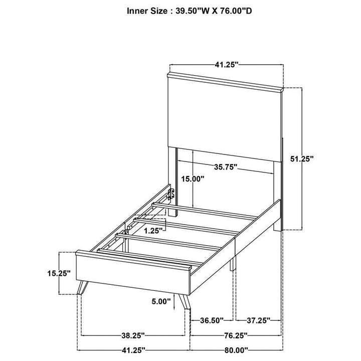 Kaywood - Twin Panel Bed - Natural Pine Panel Bed modern furniture Contempo Furniture