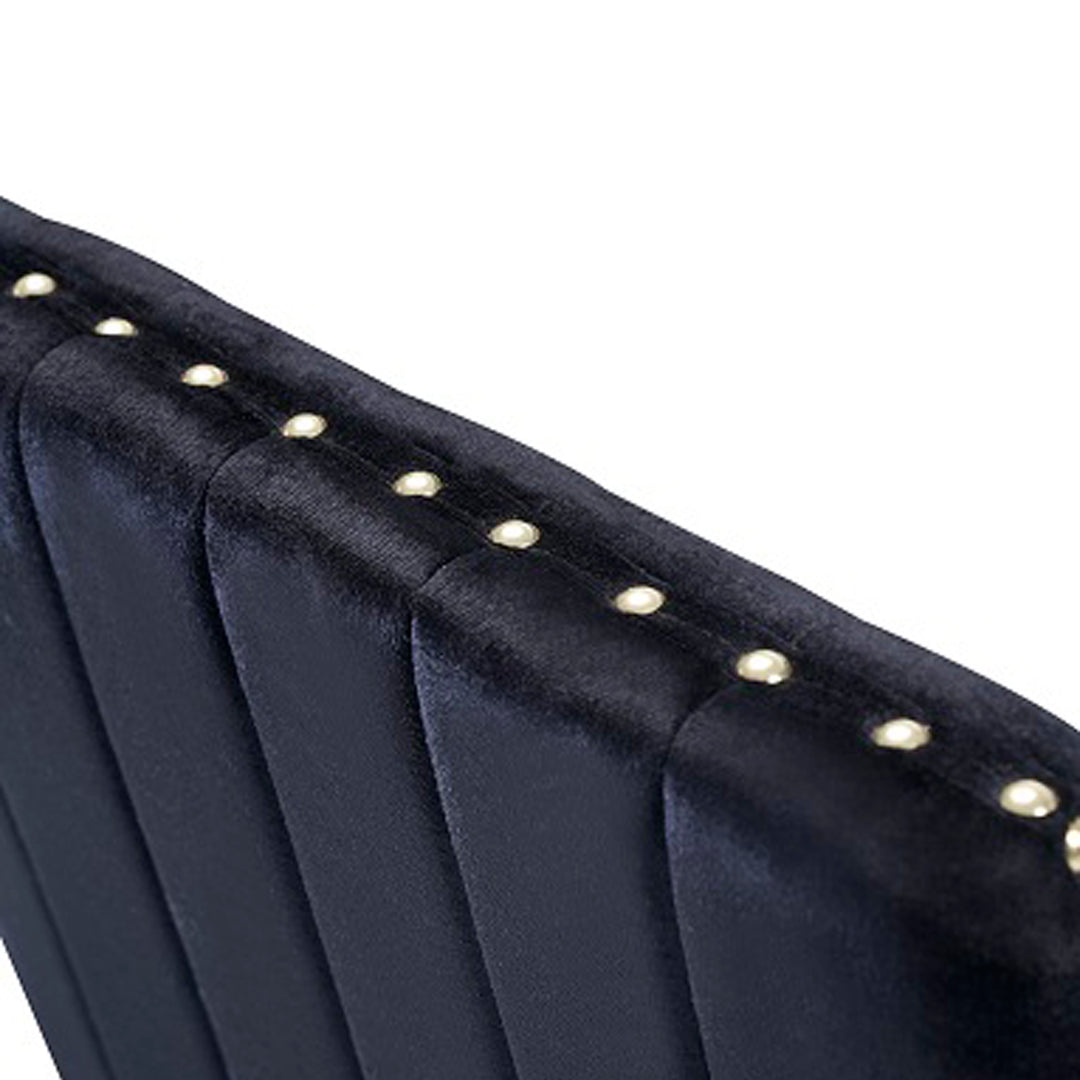 Keisha - Modern Black Velvet and Gold Dining Chair Set of 2