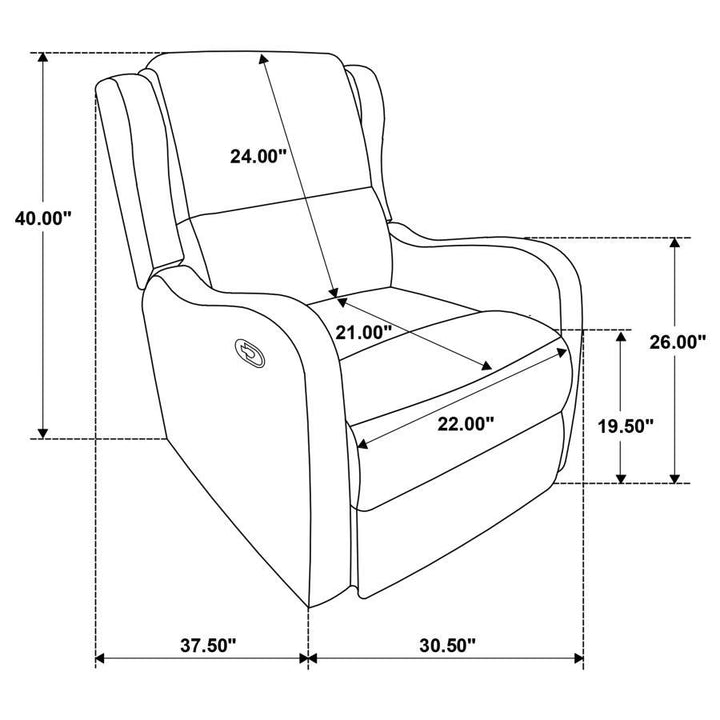 Kelsey - Upholstered English Arm Recliner Chair - Ivory Reclining Chair modern furniture Contempo Furniture