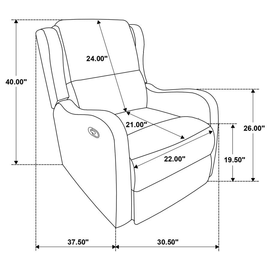 Kelsey - Upholstered English Arm Recliner Chair - Ivory Reclining Chair modern furniture Contempo Furniture