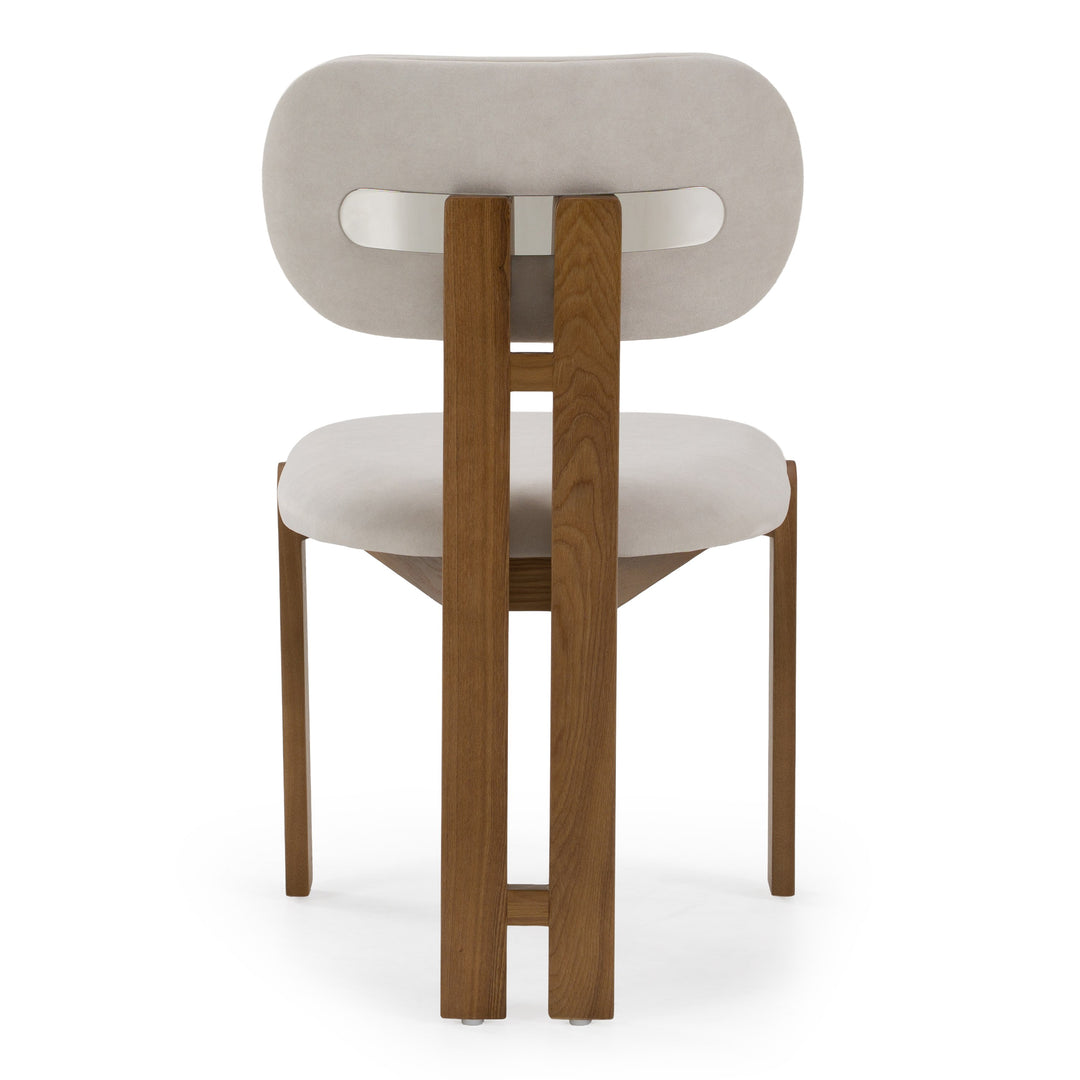 Kelsey - Modern Light Grey Fabric + Brown Ash Dining Chair
