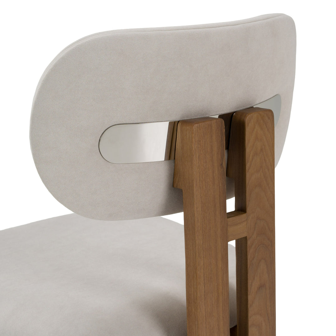 Kelsey - Modern Light Grey Fabric + Brown Ash Dining Chair