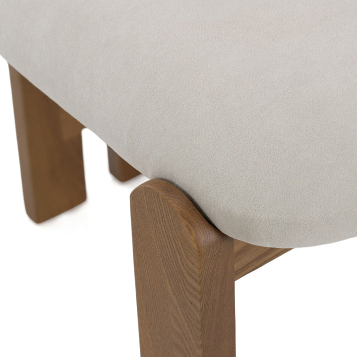 Kelsey - Modern Light Grey Fabric + Brown Ash Dining Chair