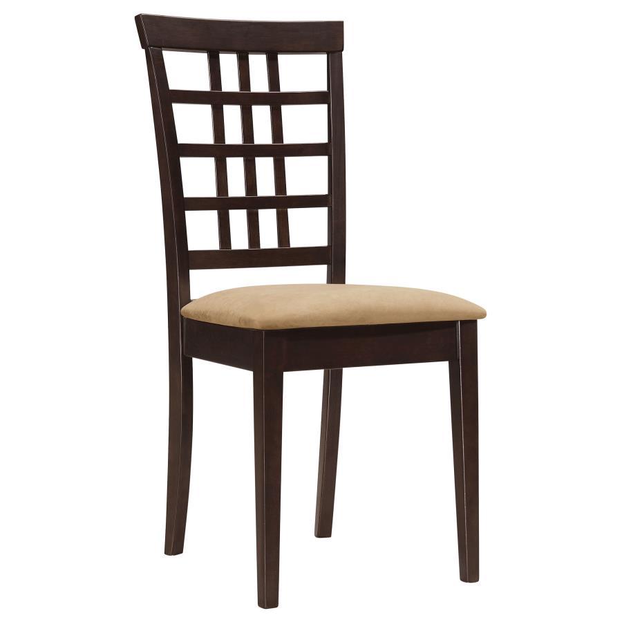 Kelso - Lattice Back Dining Side Chair (Set of 2) - Cappuccino Chair Set modern furniture Contempo Furniture