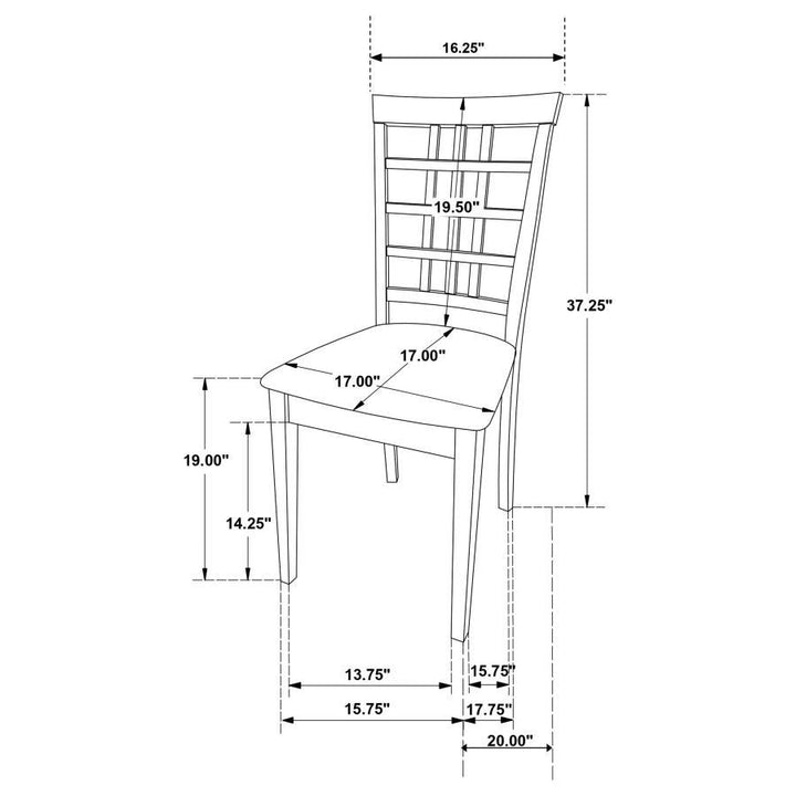 Kelso - Lattice Back Dining Side Chair (Set of 2) - Cappuccino Chair Set modern furniture Contempo Furniture