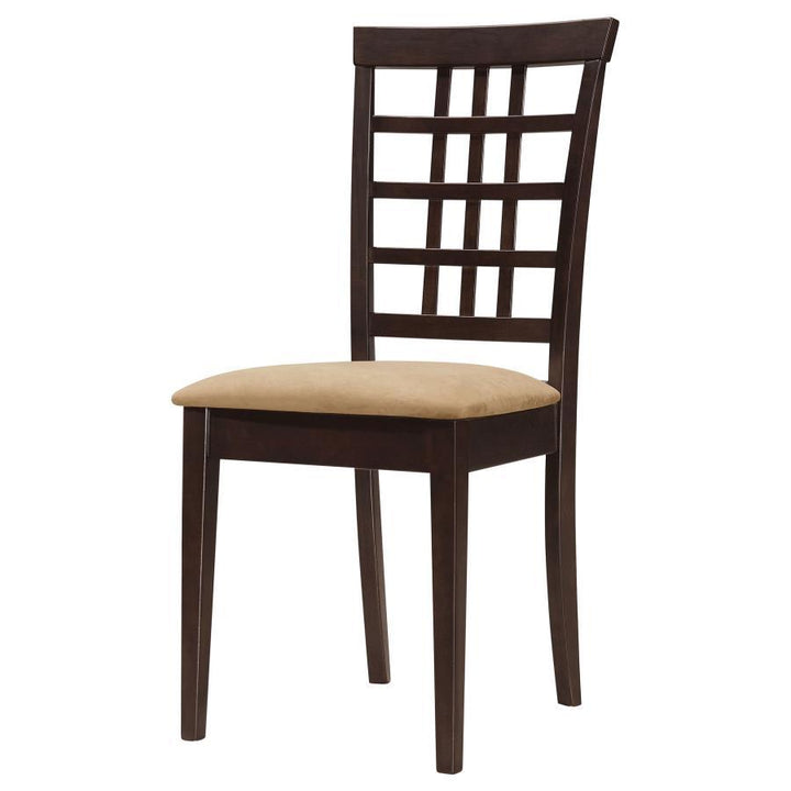 Kelso - Lattice Back Dining Side Chair (Set of 2) - Cappuccino Chair Set modern furniture Contempo Furniture