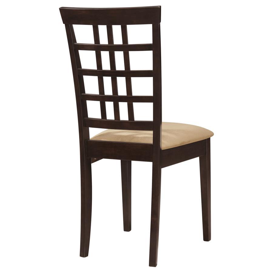 Kelso - Lattice Back Dining Side Chair (Set of 2) - Cappuccino Chair Set modern furniture Contempo Furniture