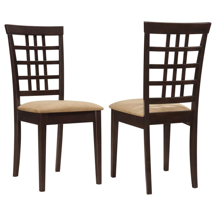 Kelso - Lattice Back Dining Side Chair (Set of 2) - Cappuccino Chair Set modern furniture Contempo Furniture