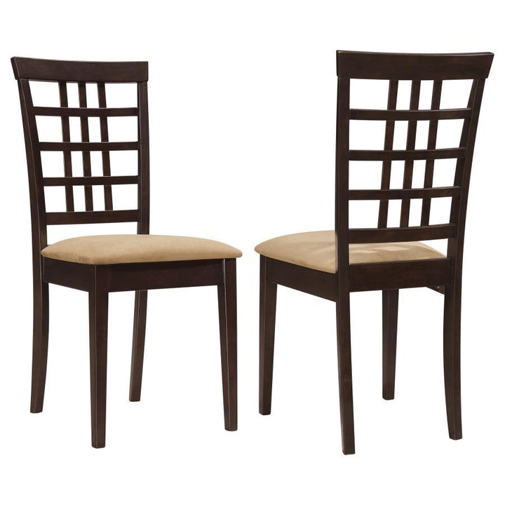 Kelso - Lattice Back Dining Side Chair (Set of 2) - Cappuccino Chair Set modern furniture Contempo Furniture