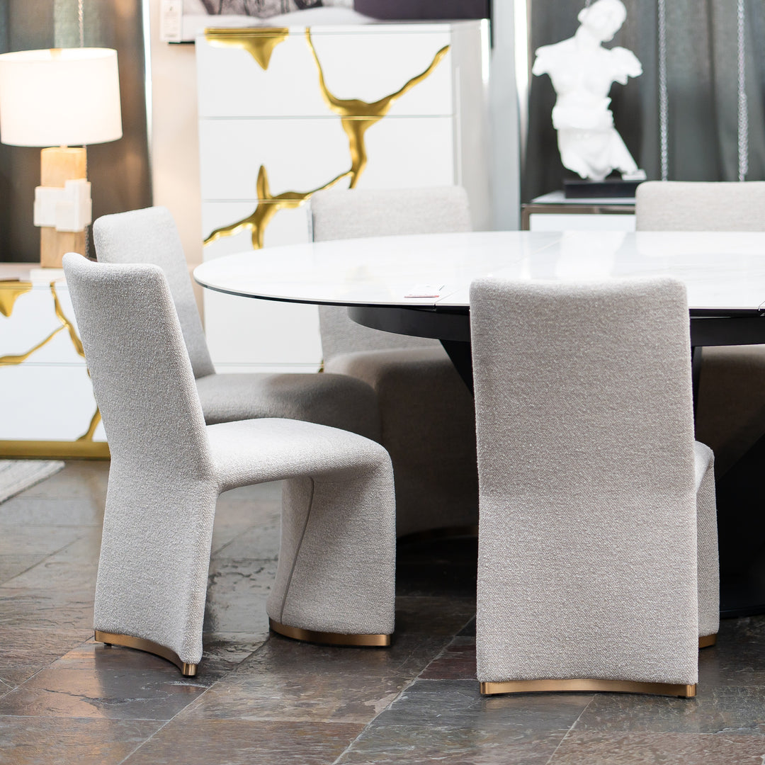 Kenda Contemporary Grey and Brushed Gold Dining Chair (Set of 2)
