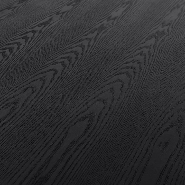 Kenda - Modern Black Ash + Stainless Steel Dining Table