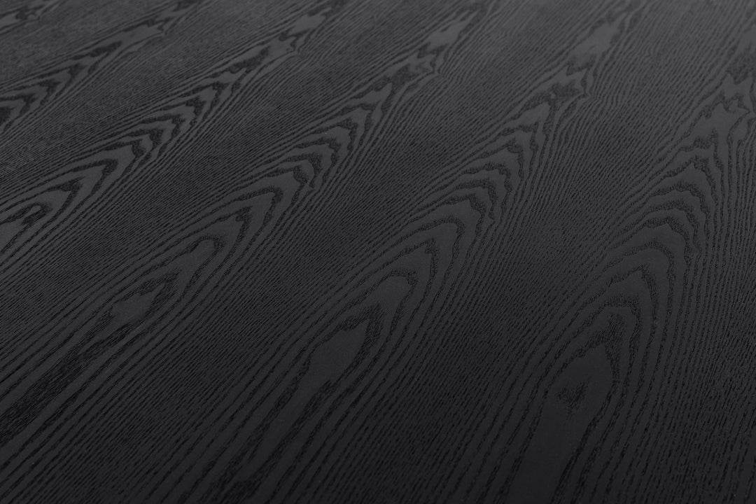 Kenda - Modern Black Ash + Stainless Steel Dining Table