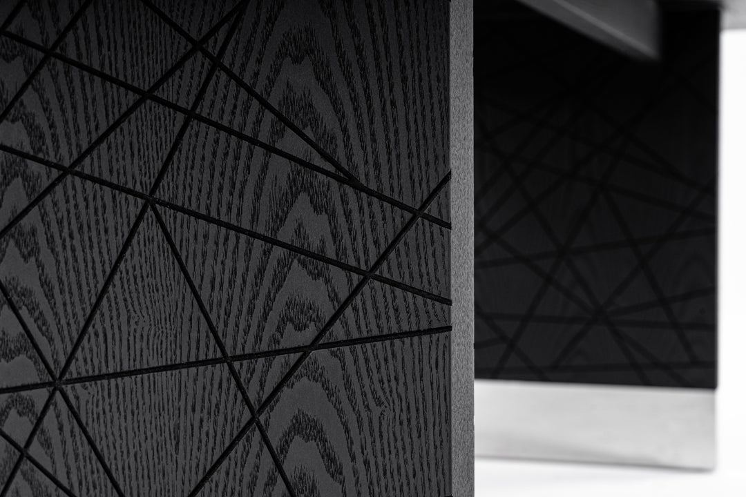 Kenda - Modern Black Ash + Stainless Steel Dining Table