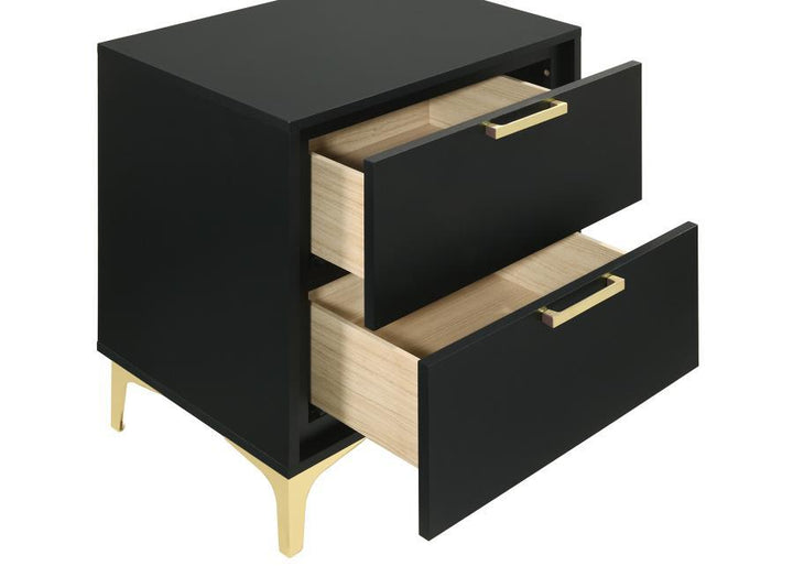 Kendall - 2 - Drawer Nightstand - Black Accent Nightstand modern furniture Contempo Furniture