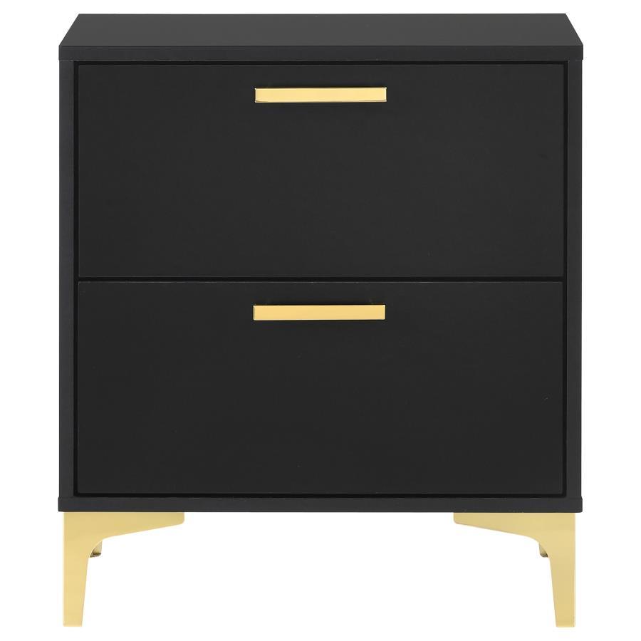 Kendall - 2 - Drawer Nightstand - Black Accent Nightstand modern furniture Contempo Furniture