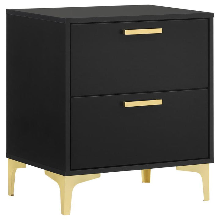 Kendall - 2 - Drawer Nightstand - Black Accent Nightstand modern furniture Contempo Furniture