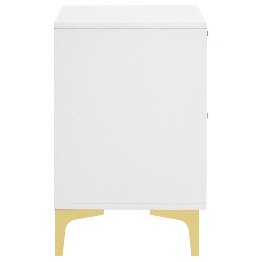 Kendall - 2 - Drawer Nightstand - White Accent Nightstand modern furniture Contempo Furniture
