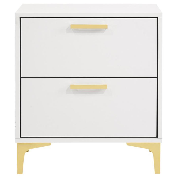 Kendall - 2 - Drawer Nightstand - White Accent Nightstand modern furniture Contempo Furniture