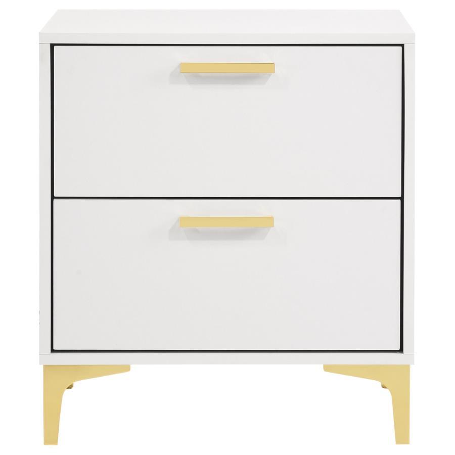 Kendall - 2 - Drawer Nightstand - White Accent Nightstand modern furniture Contempo Furniture
