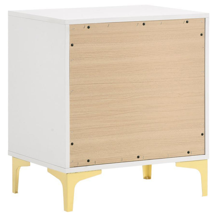 Kendall - 2 - Drawer Nightstand - White Accent Nightstand modern furniture Contempo Furniture